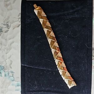 Gold color and faux diamond bracelet